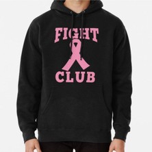 Hvit Stein Fıght Club Pink Ribbon For Breast Cancer Baskılı Sweatshirt