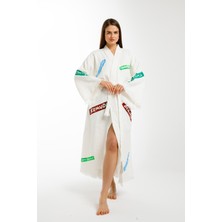 Befera Design Müslin Kimono Pamuklu Karayip Adaları Baskılı Bornoz Kaftan Sabahlık