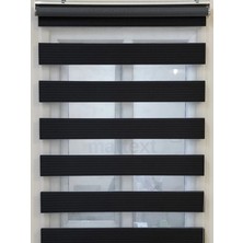 Siyah Geniş Plise  Zebra Perde