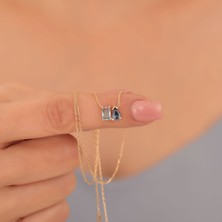 Nox Jewelry 925 Ayar Gümüş Sen ve Ben Doğum Taşı Kolye - CNS00597