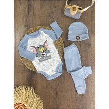 Hello Friends Alttan Çıtçıtlı Bereli Unisex 3lü Bebek Takım