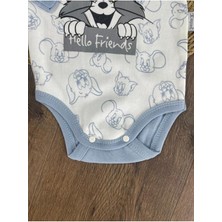 Hello Friends Alttan Çıtçıtlı Bereli Unisex 3lü Bebek Takım
