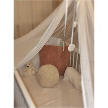 Pufftable Peluş Top Yastık Dekoratif Kırlent Iç Dolgulu Teddy Kumaş Büyük Boy