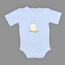Mnk Baby & Kids Baskılı Şef Kedi Bebek Çıtçıtlı Body - MNK0657-BEBE Mavi-6 Ay