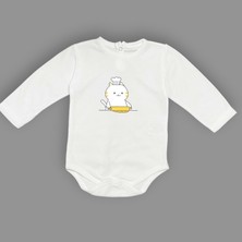 Mnk Baby & Kids Baskılı Şef Kedi Bebek Çıtçıtlı Body - MNK0657-EKRU-18 Ay