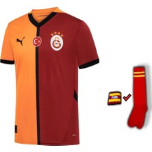 Pink Loca Galatasarây. 24/25 Sezon Victor Osimhên Sarı Kırmızı Yetişkin Futbol Forması Bileklik ve Tozluk Dahil