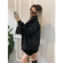 Ipek Içi Yumoş Full Kürklü Belden Kemerli Süet Mont