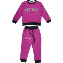 New York Baskılı Kız Çocuk Eşofman M00693