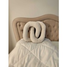 Pufftablepeluş Zincir Yastık Oval , Dekoratif Kırlent, Teddy Kumaş