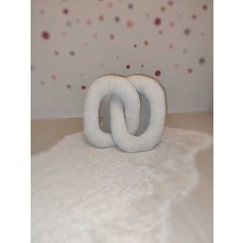 Pufftablepeluş Zincir Yastık Oval , Dekoratif Kırlent, Teddy Kumaş
