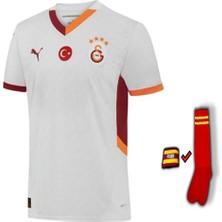 Pink Loca Galatasaray Forma 2024/2025 Sezon V.osimhen 45 Numara Beyaz Yeni Sezon Yetişkin Futbol Forması Bilekik ve Tozluk Dahil