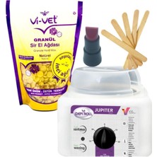 Vi-Vet Naturel Inci Boncuk Ağda 1 Adet + Vivol Depirol Ağda Isıtıcı Makinesi Ağda Seti 4 Parça