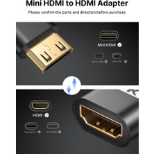 CV0037 Mini HDMI - HDMI Adaptörü Mini HDMI To HDMI Kablosu 4K 60Hz Hdr 3D 18GBPS Dolby, Dslr, Video Kamera, Grafik Kartı, Raspberry Pi Zero W, Dizüstü Bilgisayar, Tablet, Hdtv, Projektör ile Uyumlu