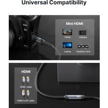 CV0037 Mini HDMI - HDMI Adaptörü Mini HDMI To HDMI Kablosu 4K 60Hz Hdr 3D 18GBPS Dolby, Dslr, Video Kamera, Grafik Kartı, Raspberry Pi Zero W, Dizüstü Bilgisayar, Tablet, Hdtv, Projektör ile Uyumlu