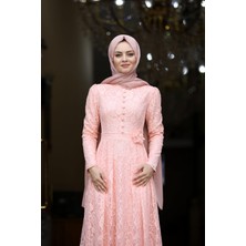Moda Çizgi Ahunisa Henna Abiye Pudra 5646