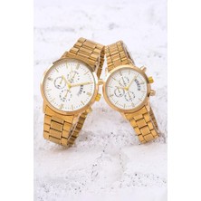 Saattino Sevgili Çift Kol Saatleri Takvimli Kadın Erkek Analog ST-304211
