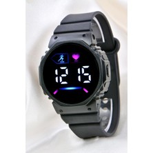 Pinkoli Siyah Silikon Kordonlu LED Watch Genç Kız Kadın Kol Saati ST-304141