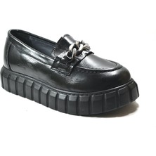 Onlo Ayakkabı 210 Deri Rugan Siyah Tokalı Loafer Kız Çocuk Okul Ayakkabı
