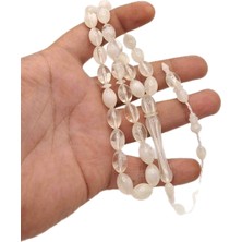 Han Ticarethane Beyaz Şeffaf Özel Lüks Model Toz Kehribar Tesbih