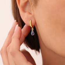 Nox Jewelry 925 Ayar Gümüş Gerçek ve Doğal Damla Taşlı Küpe - ES00147