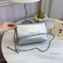 Muchen Yumuşak Deri Kadınların Yeni Moda Çok Yönlü Dokulu Küçük Kare Çanta Tek Omuz Çapraz Askılı Zincir Çanta (Yurt Dışından)