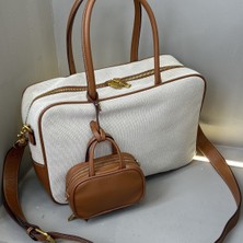 Muchen Premium Sensi Niş Tasarım Retro Kahverengi Bowling Mini Çanta Çanta (Yurt Dışından)