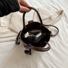 Muchen Retro Taşınabilir Sepet Çantası Küçük Toto Çanta Vahşi Omuz Çapraz Omuz Çantası (Yurt Dışından)