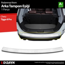 S-Dizayn Chery Tiggo 8 Pro Krom Arka Tampon Eşiği 2022 Üzeri A+ Kalite