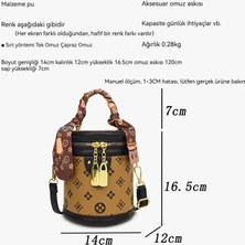 Baobao Moda Taşınabilir Silindirik Kova Crossbody Çanta (Yurt Dışından)