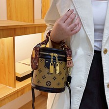 Baobao Moda Taşınabilir Silindirik Kova Crossbody Çanta (Yurt Dışından)