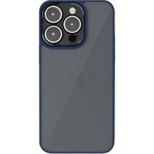 Brabus iPhone 15 Pro Uyumlu Kamera Mercek Korumalı Şeffaf Kenarları Renkli Try Silikon Kılıf