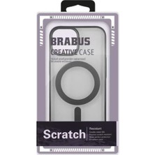 Brabus iPhone 13 / 14 Uyumlu Ultra Ince Magsafe Kenarları Renkli Şeffaf Sert Voi Silikon Kılıf