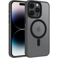 Brabus iPhone 14 Pro Max Uyumlu Çift Yan Katmanlı Darbe Emici Magsafe Transparan Deep Silikon Kılıf