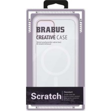 Brabus iPhone 15 Uyumlu Metal Mıknatıslı Stant Magsafe Özellikli Ultra Ince Sert Paris Silikon Kılıf