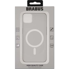 Brabus iPhone 15 Plus Uyumlu Kamera Koruma Çıkıntılı Magsafe Ince Şeffaf Royal Silikon Kılıf