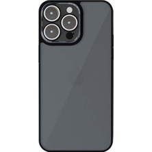 iPhone 15 Pro Max Uyumlu Kamera Mercek Korumalı Şeffaf Kenarları Renkli Try Silikon Kılıf
