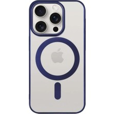 Brabus iPhone 15 Pro Uyumlu Ultra Ince Magsafe Kenarları Renkli Şeffaf Sert Voi Silikon Kılıf