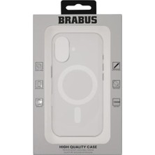 Brabus iPhone 16 Uyumlu Kamera Koruma Çıkıntılı Magsafe Ultra Ince Şeffaf Royal Silikon Kılıf