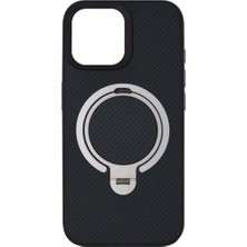 Brabus iPhone 13 / 14 Uyumlu 360 Derece Standlı Magsafe Carbon Fiber Korumalı Urban Silikon Kılıf