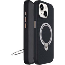 Brabus iPhone 13 / 14 Uyumlu 360 Derece Standlı Magsafe Carbon Fiber Korumalı Urban Silikon Kılıf