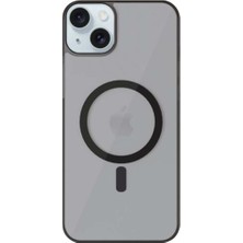 Brabus iPhone 15 Uyumlu Magsafe Özellikli Transparan Mat Kamera Ekran Korumalı Toledo Silikon Kılıf