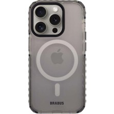 Brabus Iphone 15 Pro Uyumlu Renkli Darbe Koruma Katmanlı Magsafe Özellikli Şeffaf Dump Silikon Kılıf