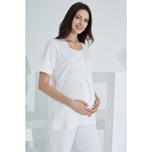 Etoile Bambu Dantel Detaylı Hamile Lohusa Pijama Takım 30256-30260