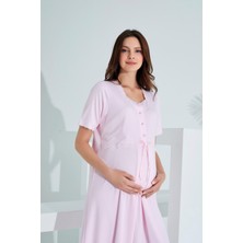 Bambu Dantel Detaylı Hamile Lohusa Gecelik 30251-30255