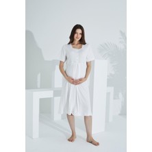 Bambu Dantel Detaylı Hamile Lohusa Gecelik 30251-30255