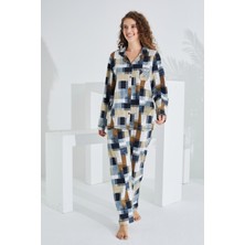 Etoile %100 Pamuk Uzun Kol Önden Düğmeli Kadın Pijama Takımı 98226