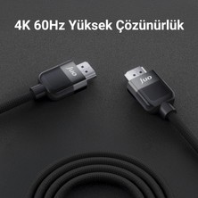 Juo 4K 60Hz 18GBPS Hdr Arc Hdcp Destekli HDMI 2.0 Örgülü Kablo 1 Metre