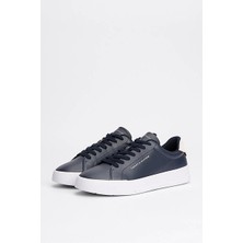 Tommy Hilfiger Tommy Jeans Erkek Lacivert Pebble Grain Court Sneaker
