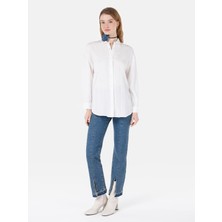 Colin's Regular Fit Shirt Neck  Kadın Beyaz Uzun Kol Gömlek Cl1067333