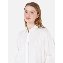 Colin's Regular Fit Shirt Neck  Kadın Beyaz Uzun Kol Gömlek Cl1067333